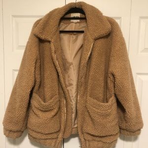 I.AM.GIA camel teddy bear coat